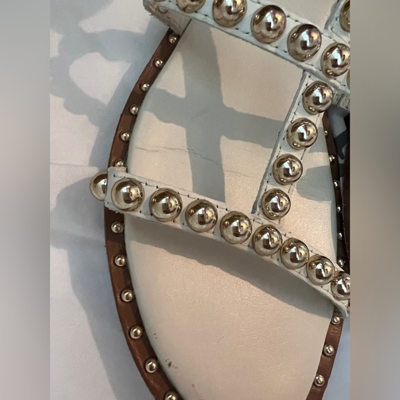Ash Leather Power Studded Flat Sandals - Picture 4 of 13